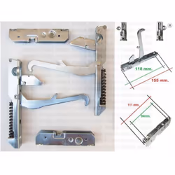 FRANKE - LOFRA - BOMPANI - TECNOGAS - SMALVIC 2 Cerniere DX SX 155 x 23 interasse 118 2 Portarulli 111 x 12 interasse 94 Codi ...