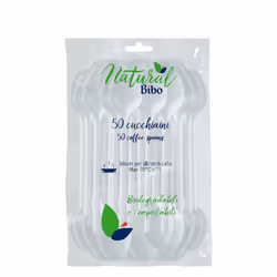 BIBO 50 Cucchiaini Caffe In Bioplastica Bianchi, Cucchiaino da caffè monouso, Plastica, Bianco, 195 mm, 30 mm, 105 mm