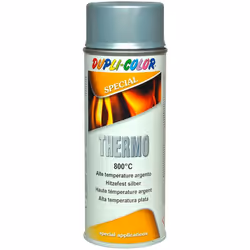 Vernice spray a base di resina siliconica argento 400 ml; Resistente alle alte temperature; Ideale per barbecues, forni, tubi ...