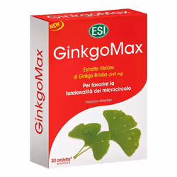 GinkgoMax Esi è un integratore alimentare che supporta il microcircolo cerebrale, migliorando memoria e funzioni cognitive. P ...