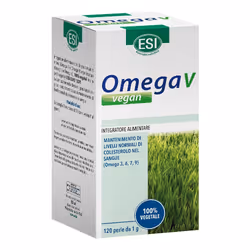 Omega V Vegan è un integratore alimentare ricco di grassi insaturi, come gli Omega 3, Omega 6, Omega 7, Omega 9, Olio di semi ...