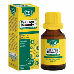 Esi Tea Tree Oil Remedy 100% Puro è un antisettico naturale ad ampio spettro utile per abrasioni, morsi e punture, bruciature ...