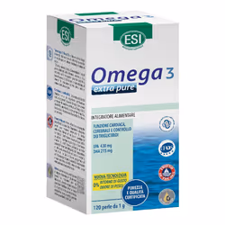 Esi Omega 3 Extra Pure è un integratore a base di olio di pesce ricco di Omega 3 extra puro.
