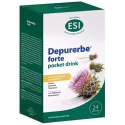 ESI Depurerbe Forte Pocket Drink è un integratore liquido in stick monodose, con cardo mariano, carciofo, tarassaco e bardana ...