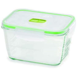 Giostyle - gio'style Contenitore per Alimenti in Vetro - 0,8L Alto - Chiusura Ermetica - Rettangolare - Made in Italy - Adatto a Frigorifero,