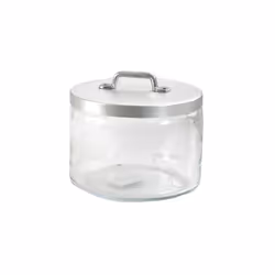 Biscottiera in vetro con coperchio in alluminio opaco, capacit{ Lt.2,4 e diametro cm.18. Biscottiera Cm 18 Lt.2,40 6675D- SPE ...