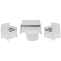 Maury's etna salotto da giardino con cuscini 4 pz bianco