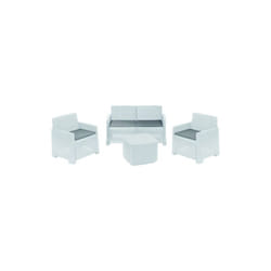 Set da giardino como Col. Bianco con 4 cuscini