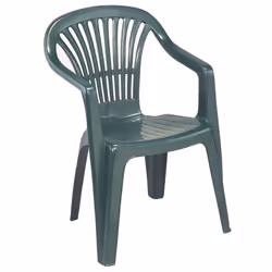 Sedia Scilla Verde in polipropilene, impilabile con schienale basso, ideale per uso domestico. Colore verde vivace, design le ...