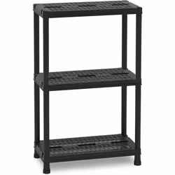 SCAFFALE KIT 3 PIANI NERO ART.141 TOOMAX Kit per fissaggio a muro incluso, resistente a basse temperature, per interni ed est ...