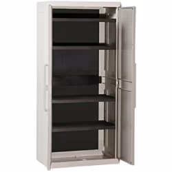 - Dimensioni: 89L x 54P x 190H cm - Materiale: Resina - Effetto rattan sulle porte - Resistente alle intemperie e ai raggi UV ...