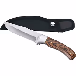 Lama inox. Con fodero. Manico legno.