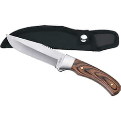 Ausonia - Pugnale in acciaio inox ' ' 10 cm con Manico in legno e Fodero in stoffa