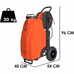 POMPA IRRORATRICE A BATTERIA CARRELLATA AUSONIA Ideale per l'irrorazione e diserbo di grandi superfici, dotata di avvolgitubo ...