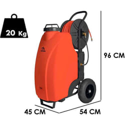 Ausonia - pompa irroratrice a batteria 12V 8Ah carrellata trolley 45LT tubo 50m