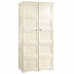 Armadio doppia anta portascope 5 ripiani cm 79x43x203 in resina colore angora - omnimodus