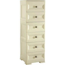 Cassettiera Omnimodus Alta con 6 Cassetti Piccoli Angora 40x43xh125 cm