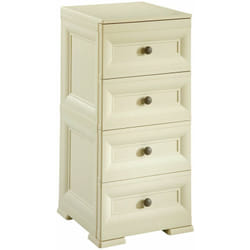 S.p.A. cassettiera Stretta 4 cassetti Piccoli Mobile Contenitore, Angora, 40x47x85.5 cm - Tontarelli