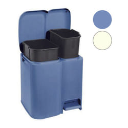 Pattumiera differenziata patty 2 - cm.39x32,5x41h. lt.13+8 panna