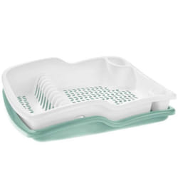Tontarelli - Scolapiatti Brio Con Vassoio Salvagocce Bianco/Salvia 6227 - 39,8X12X48 Cm