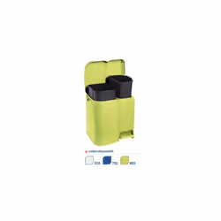 Pattumiera per raccolta differenziata a due scomparti (13 e 8 litri) Dimensioni: 13 + 8 L | 39 x 32.5 x h 41 cm Colore: Delfi ...
