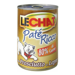 LeChat Gatto Adult Paté 400gr ricco con Prosciutto e Lepre