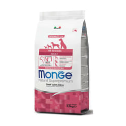 Monge Natural Superpremium per Cane Adult All Breeds con Manzo e Riso da 2,5 Kg