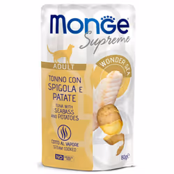 MONGE SUPREME GATTO ADULTO TONNO è un alimento bilanciato per gatti adulti. Formulato appositamente per favorire il mantenime ...