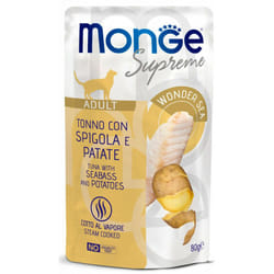 Supreme bst per Gatti Adulti da 80 gr Tonno con Spigola e Patate - Monge