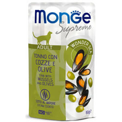 Supreme bst per Gatti Adulti da 80 gr Tonno con Cozze e Olive - Monge