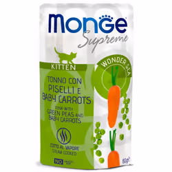 MONGE SUPREME GATTINO è un alimento bilanciato per gattini in accrescimento. Formulato appositamente per favorire la vitalità ...