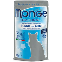 Natural Gatto in Busta da 80g Tonno e Alici - Monge