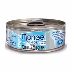 Natural Superpremium Jelly per Gatto Senior con Filetti di Tonno e Alici da 80 gr - Monge