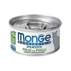 Monoprotein Sfilaccetti per Gatto da 80g Pollo con Piselli - Monge