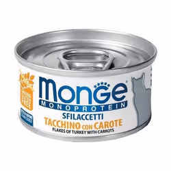 MONGE GATTO MONOPROTEICO SFILACCETTI DA 80 GR Il cibo umido per gatti Monge Monoprotein Sfilaccetti utilizza solo ingredienti ...