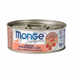 MONGE SUPREME GATTO STERILIZZATO TONNO è un alimento bilanciato per gatti adulti sterilizzati. Il primo ingrediente è il Tonn ...