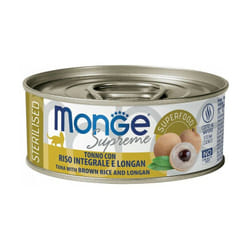 Supreme per Gatti Sterilizzati da 80 gr Tonno con Riso Integrale e Longan - Monge