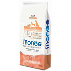 Monge per Cane Puppy e Junior All Breeds con Salmone e Riso da 12kg