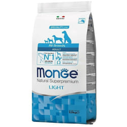 Natural Superpremium Light per Cane Adult All Breeds con Salmone e Riso da 2,5 Kg - Monge