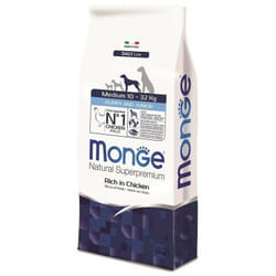 Natural Superpremium per Cane Puppy & Junior Medium Ricco di Pollo da 12 Kg - Monge