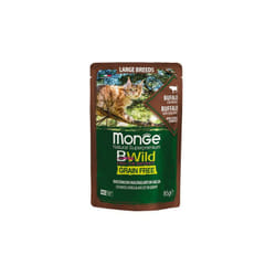 BWild Grain Free Bocconcini in Salsa per Gatti Large Breeds con Bufalo e Ortaggi da 85 gr - Monge