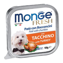 Fresh Patè e Bocconcini per Cane in Vaschetta da 100 gr Tacchino - Monge