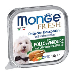 Fresh Patè e Bocconcini per Cane in Vaschetta da 100 gr Pollo e Verdure - Monge