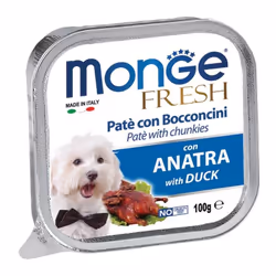 Monge Fresh Patè e Bocconcini è il cibo umido completo per cani adulti. Il suo complesso nutrizionale è sviluppato per favori ...