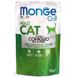 Monge Cat Grill Adult Kaninchen 85g, Adulto, Tutte le razze, Pollo, 85 g, Nessun colore artificiale