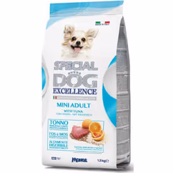 SPECIAL DOG EXCELLENCE MINI ADULT CON TONNO è un alimento completo per cani adulti di taglia piccola con riso, semi di lino e ...