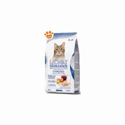 LeChat Excellence Sterilised Pollo è un alimento completo per gatti adulti sterilizzati, con riso, uova e mela. Un’alimentazi ...