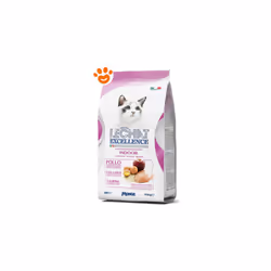 LeChat Excellence Indoor Pollo è un alimento completo per gatti adulti che vivono in appartamento con riso, uova e mela. Le C ...