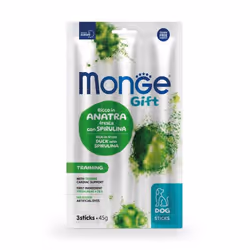 Monge Gift, Gomma da masticare, Cane, Adulto, Anatra, Spirulina, 45 g, Senza zucchero