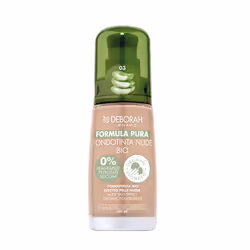 Deborah Milano Formula Pura Fondotinta Nude Bio 03 Beige, Flacone a pompa, Liquido, Pelle universale, Idratante, Nutriente, R ...